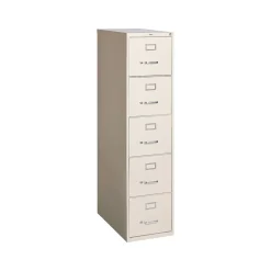 Best Commercial 5-Drawer Vertical File Cabinet, Letter Size, Lockable, 61.38"H x 15"W x 26.5"D, Putty (59590/25431) File Cabinets