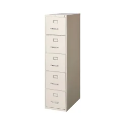 Best Commercial 5-Drawer Vertical File Cabinet, Letter Size, Lockable, 61.38"H x 15"W x 26.5"D, Putty (59590/25431) File Cabinets