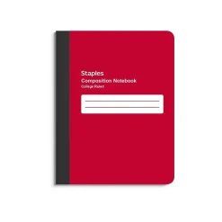 Staples Composition Notebook, 7.5" x 9.75", College Ruled, 80 Sheets, (ST55081) Red Online
