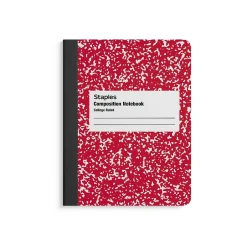 Staples ® Composition Notebooks, 7.5" x 9.75", College Ruled, 100 Sheets, , 4/Pack (ST58370) Assorted Colors Hot