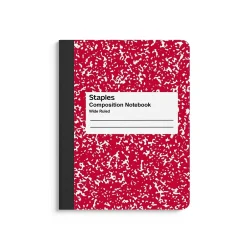 Staples ® Composition Notebooks, 7.5" x 9.75", Wide Ruled, 100 Sheets, , 4/Pack (ST58368) Assorted Colors Hot