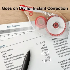 Staples Correction Tape, White, 2/Pack (ST59818) Clearance