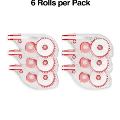 Staples Correction Tape, White, 6/Pack (ST59819)