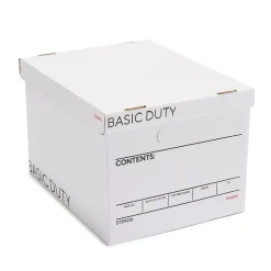 Staples Corrugated File Box Lift Off Lid, Letter/Legal Size, White/Black, 20/Pack (3325010/3325007) Outlet