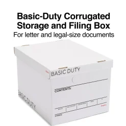 Staples Corrugated File Box Lift Off Lid, Letter/Legal Size, White/Black, 20/Pack (3325010/3325007) Outlet