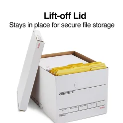 Staples Corrugated File Box Lift Off Lid, Letter/Legal Size, White/Black, 20/Pack (3325010/3325007) Outlet