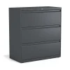 Outlet 3-Drawer Lateral File Cabinet, Letter/Legal Size, Lockable, 40.25"H x 36"W x 18.63"D, Charcoal (60947/20885) File Cabinets