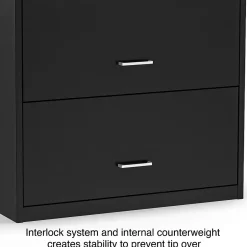 2-Drawer Lateral File Cabinet, Letter/Legal Size, Lockable, 27.3