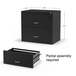 2-Drawer Lateral File Cabinet, Letter/Legal Size, Lockable, 27.3