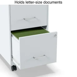2-Drawer Mobile Vertical File Cabinet, Letter Size, Lockable, 26.3
