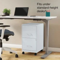 2-Drawer Mobile Vertical File Cabinet, Letter Size, Lockable, 26.3