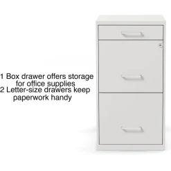 Clearance 3-Drawer Mobile Vertical File Cabinet, Letter Size, Lockable, 26.9"H x 14.3"W x 18.9"D, (ST52144-CC) File Cabinets