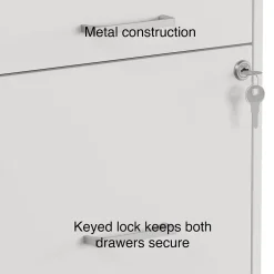 Clearance 3-Drawer Mobile Vertical File Cabinet, Letter Size, Lockable, 26.9