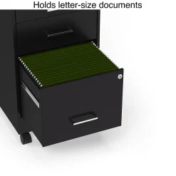 Outlet 3-Drawer Mobile Vertical File Cabinet, Letter Size, Lockable, 25.7