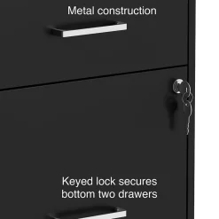 Outlet 3-Drawer Mobile Vertical File Cabinet, Letter Size, Lockable, 25.7