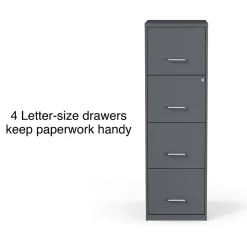 Clearance 4-Drawer Vertical File Cabinet, Letter Size, Lockable, 45.8"H x 14.3"W x 18.9"D, (ST52148-CC) File Cabinets