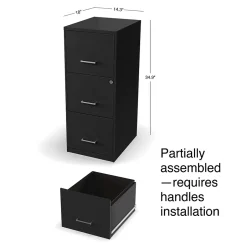Outlet 3-Drawer Vertical File Cabinet, Letter Size, Lockable, 34.9