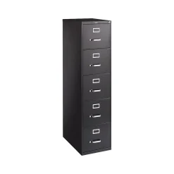 5-Drawer Vertical File Cabinet, Letter Size, Lockable, 61.38"H x 15"W x 26.5"D, (59589/25432) File Cabinets