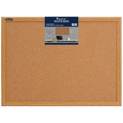 Discount Staples Durable Cork Bulletin Board, Oak Finish Frame, 2' x 3' (85223B) Bulletin