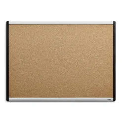 New Durable Cork Bulletin Board, Black/Silver Frame, 2' x 1.5' (ST52490-US) Bulletin