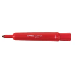 Staples DuraMark Permanent Markers, Medium Point, Red, 12/Pack (18892)