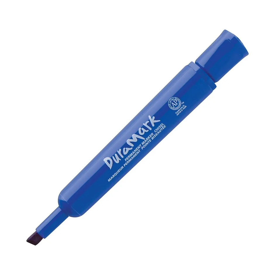 Staples DuraMark Permanent Markers, Medium Point, Blue, 12/Pack (18890) Hot
