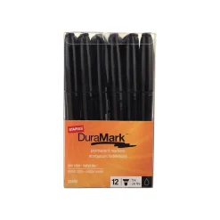 Staples DuraMark Permanent Markers, Fine Tip, Black, 12/Pack (20468-CC) Clearance