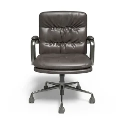 Clearance ® Ellsworth Leather Swivel Manager Chair, Gray (95115) Office Chairs