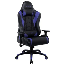New Staples Vartan Bonded Leather Ergonomic Gaming Chair, Black/Blue (53242V) Gaming Chairs