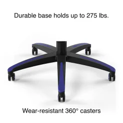 New Staples Vartan Bonded Leather Ergonomic Gaming Chair, Black/Blue (53242V) Gaming Chairs