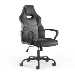 Clearance Staples Vector Luxura Faux Leather Gaming Chair, Black & Gray (61108) Gaming Chairs