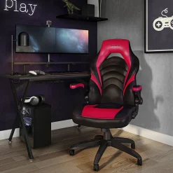 New Staples Vortex Bonded Leather Ergonomic Gaming Chair, Black and (51465-CC) Gaming Chairs