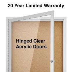 Enclosed Cork Display Board, Aluminum Frame, 3' x 2' (ST61261) Bulletin