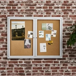Discount Enclosed Cork Display Board, Aluminum Frame, 4' x 3' (ST61262) Bulletin