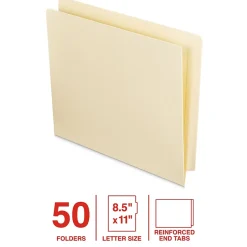 Staples End Tab File Folder, Straight Cut, Letter Size, Manila, Reinforced Tab, 50/Box (ST62572) Online