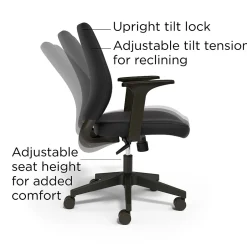 Outlet ® Essentials Ergonomic Fabric Swivel Task Chair, Black (UN59380) Office Chairs