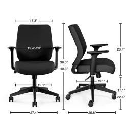 Outlet ® Essentials Ergonomic Fabric Swivel Task Chair, Black (UN59380) Office Chairs