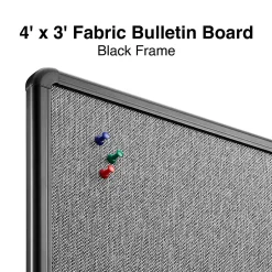 Discount Fabric Bulletin Board, Black Frame, 4' x 3' (ST61264) Bulletin
