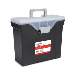 Staples File Box File Portable Tote, Letter Size, Black (140164/111108) Outlet