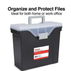 Staples File Box File Portable Tote, Letter Size, Black (140164/111108) Outlet