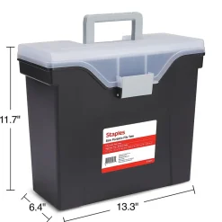 Staples File Box File Portable Tote, Letter Size, Black (140164/111108) Outlet