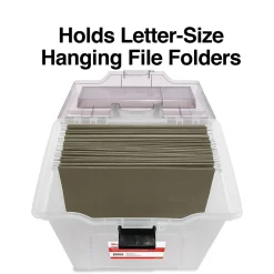 Staples File Box File Portable Tote, Letter Size, Clear (140165/111112) Sale