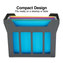 Staples ® File Caddy with File Folders, Open Lid, Letter, Black (10613) Outlet