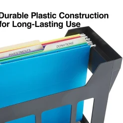 Staples ® File Caddy with File Folders, Open Lid, Letter, Black (10613) Outlet