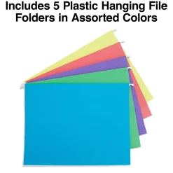 Staples ® File Caddy with File Folders, Open Lid, Letter, Black (10613) Outlet