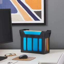 Staples ® File Caddy with File Folders, Open Lid, Letter, Black (10613) Outlet