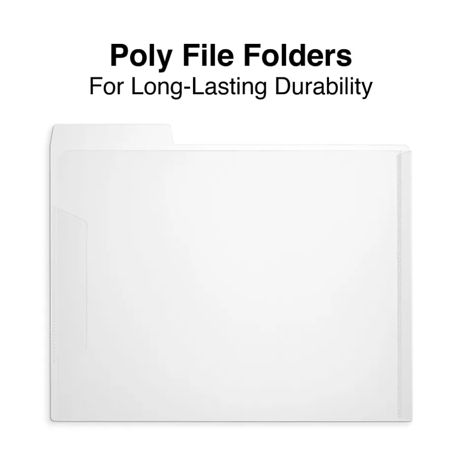 Staples File Folder, 3 Tab, Letter Size, Translucent Clear, 6/Pack (TR11863) New