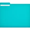 Staples File Folder, 1/3-Cut Tab, Letter Size, Teal, 100/Box (ST62567) New