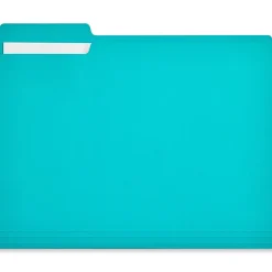 Staples File Folder, 1/3-Cut Tab, Letter Size, Teal, 100/Box (ST62567) New