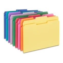 Staples File Folders, 1/3-Cut Tab, Letter Size, , 250/Box (ST576937-CC) Assorted New